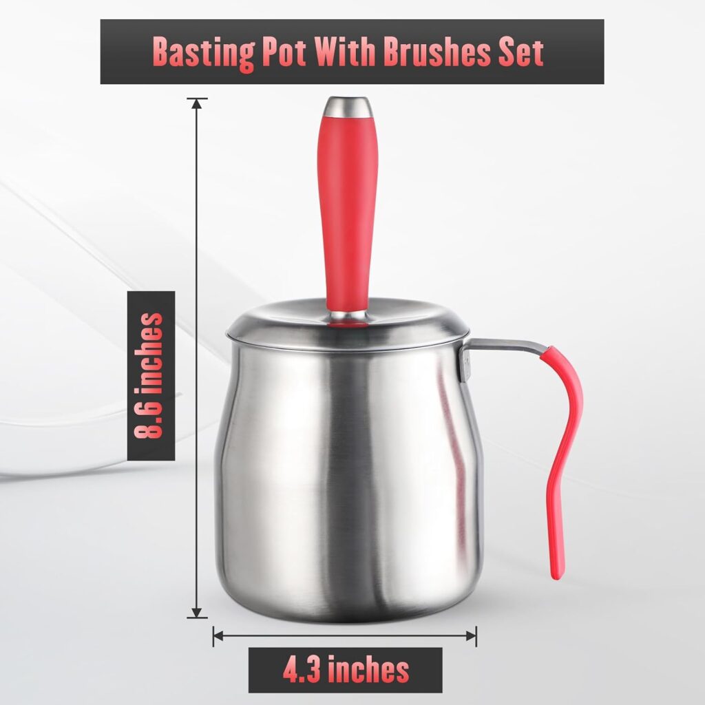 BBQ Basting Pot with Basting Brushes Set,Christams BBQ Grilling Gifts for Men Dad,Airtight Stainless Steel Barbecue Sauce Pot,Silicone BBQ Brushes for Sauce,BBQ Gadgets Grill Accessories,32oz BBQ Basting Pot with Basting Brushes Set,Christams BBQ Grilling Gifts for Men Dad,Airtight Stainless Steel Barbecue Sauce Pot,Silicone BBQ Brushes for Sauce,BBQ Gadgets Grill Accessories,32oz