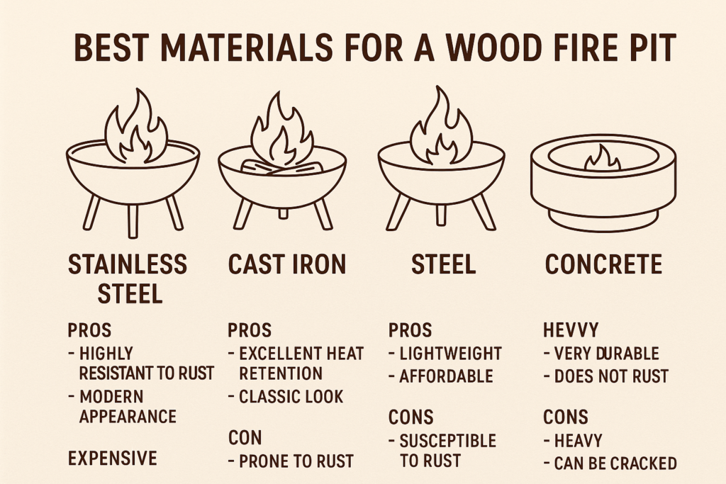 What Are The Best Materials For A Durable And Long-lasting Wood Fire Pit?