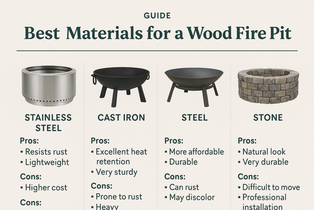 What Are The Best Materials For A Durable And Long-lasting Wood Fire Pit?