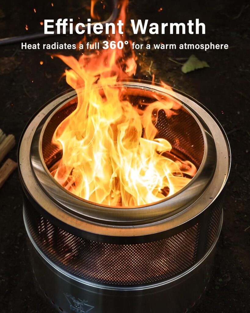 YEFU Fire Pit 18in Dia, Folding Smokeless Firepit, Wood Burning Stainless Steel Portable Outdoor Fireplace with Removable Ash Stand,Gloves,Fire Poker,Bonfire Fire Pits for Outside Camping,16.6 lbs YEFU Fire Pit 18in Dia, Folding Smokeless Firepit, Wood Burning Stainless Steel Portable Outdoor Fireplace with Removable Ash Stand,Gloves,Fire Poker,Bonfire Fire Pits for Outside Camping,16.6 lbs