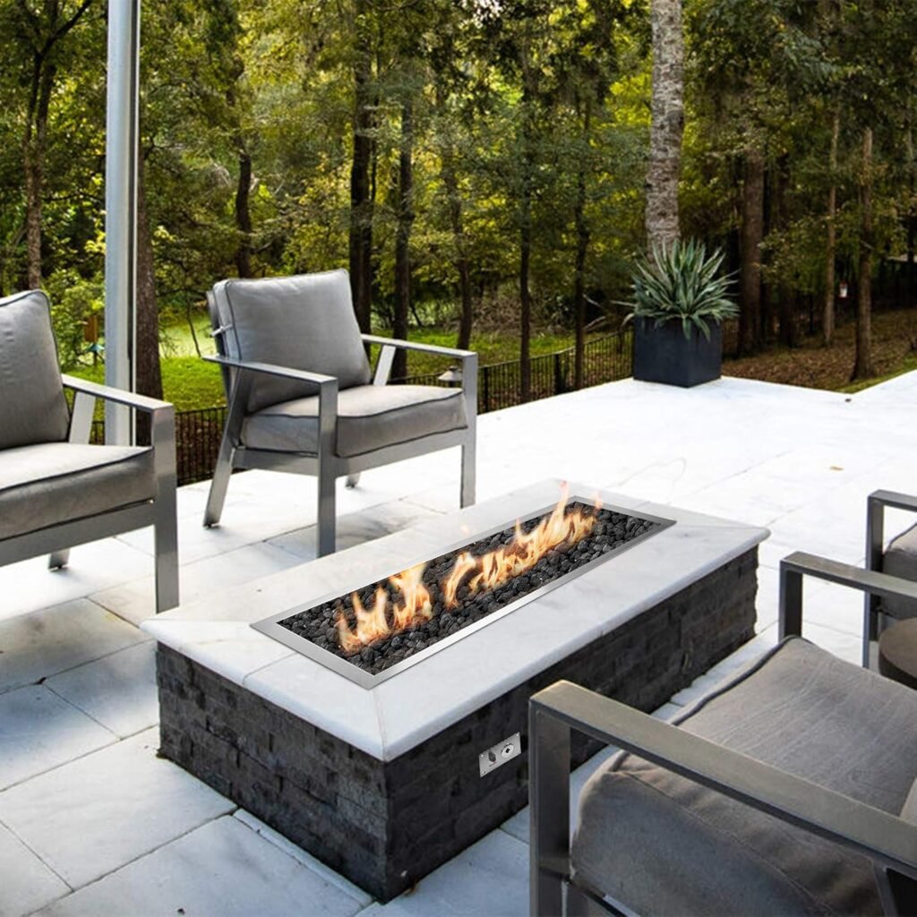 Stanbroil x Inch Rectangular Drop-in Gas Fire Pit | with Spark Ignition Kit SS, Propane Gas Version, 90,000 BTU’s Max Stanbroil x Inch Rectangular Drop-in Gas Fire Pit | with Spark Ignition Kit SS, Propane Gas Version, 90,000 BTU’s Max